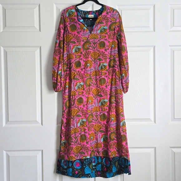 fini Dresses & Skirts - Fini Boho Floral Kaftan Dress Small